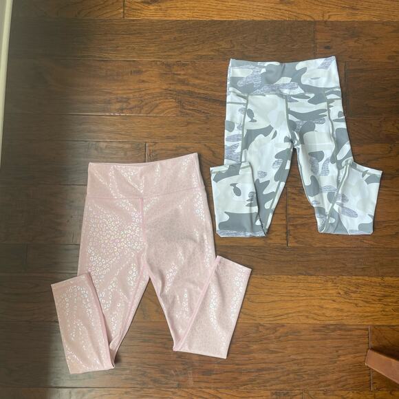 Bundle of 2 Ziya Leggings Camo Cheetah Print Athletic Athleisure Size 4 - Picture 1 of 9